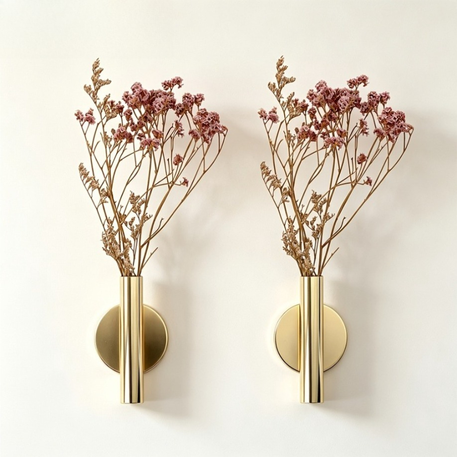 3 metall wandblumenhalter champagner goldene wanddeko