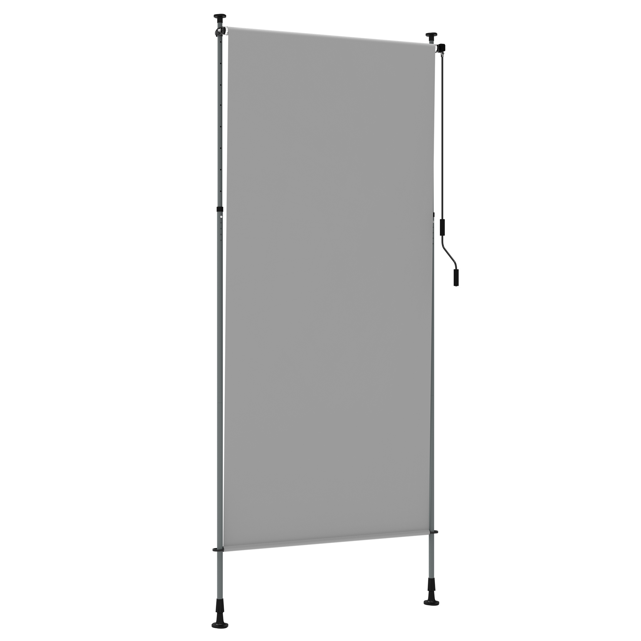 No Drill Vertical Balcony Awning, Outdoor Retractable Crank Operated Privacy Screen, Patio Shade Blind For Sun Shading And Privacy Protection
