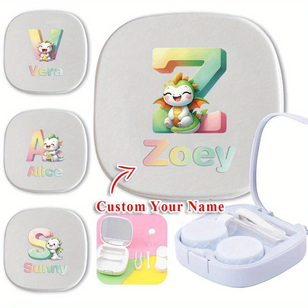 Personalized Women'S Case Organizer Featuring a Mirror, Designed for Contact Lens Protection And Care. This Portable Kit Is Easy to Carry, Making It Perfect for Travel And Fits Conveniently in Your Purse Or Pocket, Complete with a Customizable DIY Pattern.