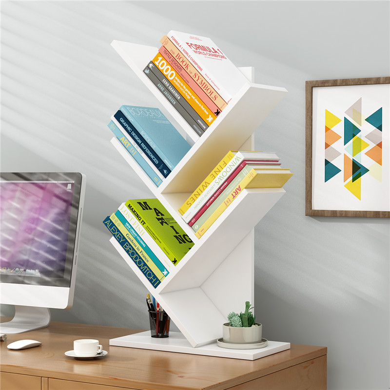 5-layer Tree Shaped Bookshelf With Space Triangular Design, Independent Shelf, Design, Compact Bookshelf, Suitable For Bedrooms, Living Rooms, And Home Offices