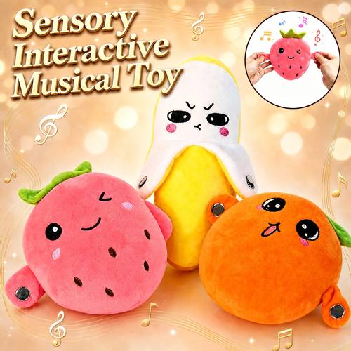 item picture 3 colors baby musical sensory toy interactive musical plush toy with sounds learning educational kid christmas and birthday gifts suitable for multiplayer interaction electronic early development toys