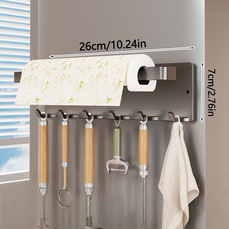 Magnetic Side Rack, Kitchen Tissue Holder, Towel Rack Hook, Suitable For Refrigerator And Washing Machine Side Storage, No Drilling Installation, Home Storage Must-have