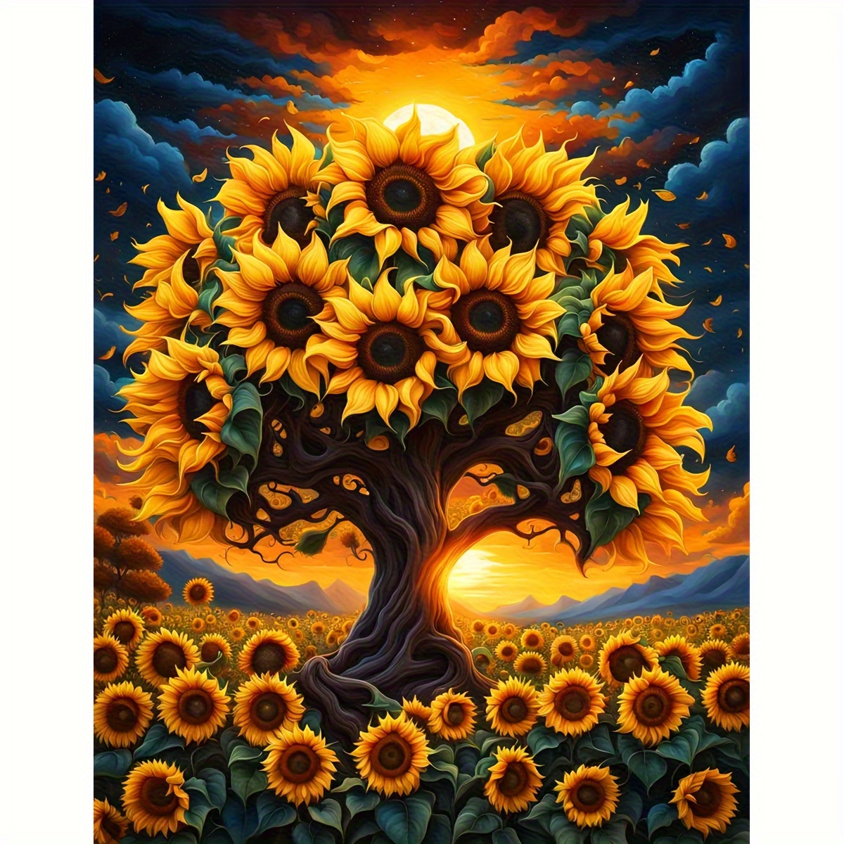 high cost performance 5d diamond painting kit   drill sunflower landscape adult frameless home wall art 11 81 15 75 inch great holiday gift   for bedroom entryway and study room