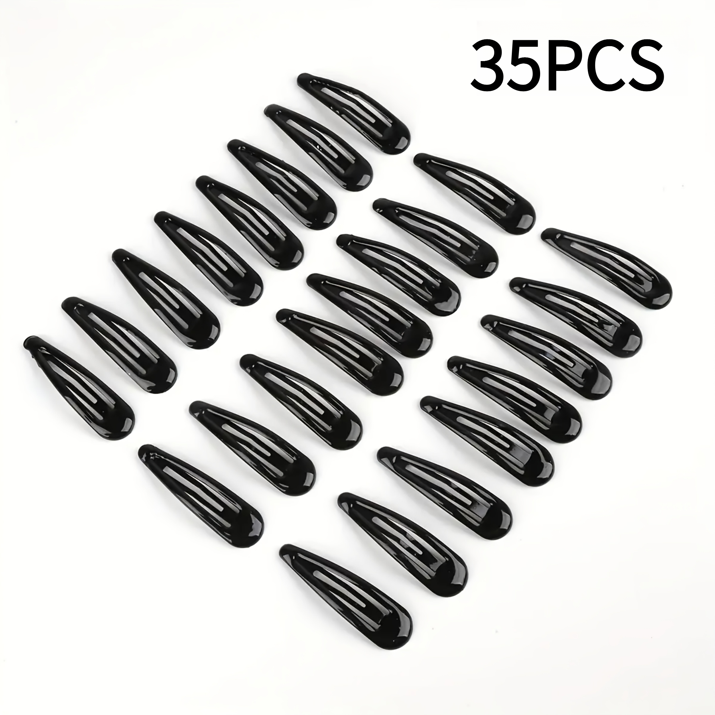 TEMU About 15/35 Pinzas para el cabello con forma de en negro mate, aptas para mujeres - Pinzas para el cabello antideslizantes de 1.18 pulgadas,