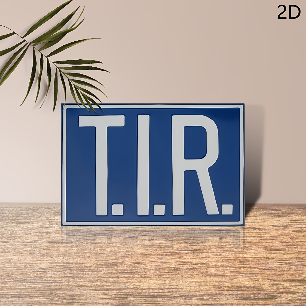 TEMU 2d Flat - 1pc Vintage-style "tir" Metal Wall Plaque | 20.32cm X 30.48cm Retro Iron Sign With White Letters, Durable Indoor/outdoor Decor For