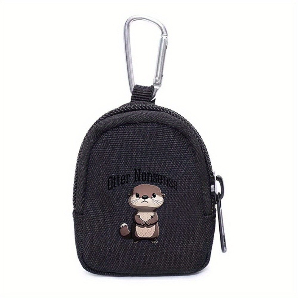 TEMU 1pc Otter Wallet With Keychain, A Compact Coin Purse Organizer For Men Featuring A Secure Zipper Closure And , Sports And Travel