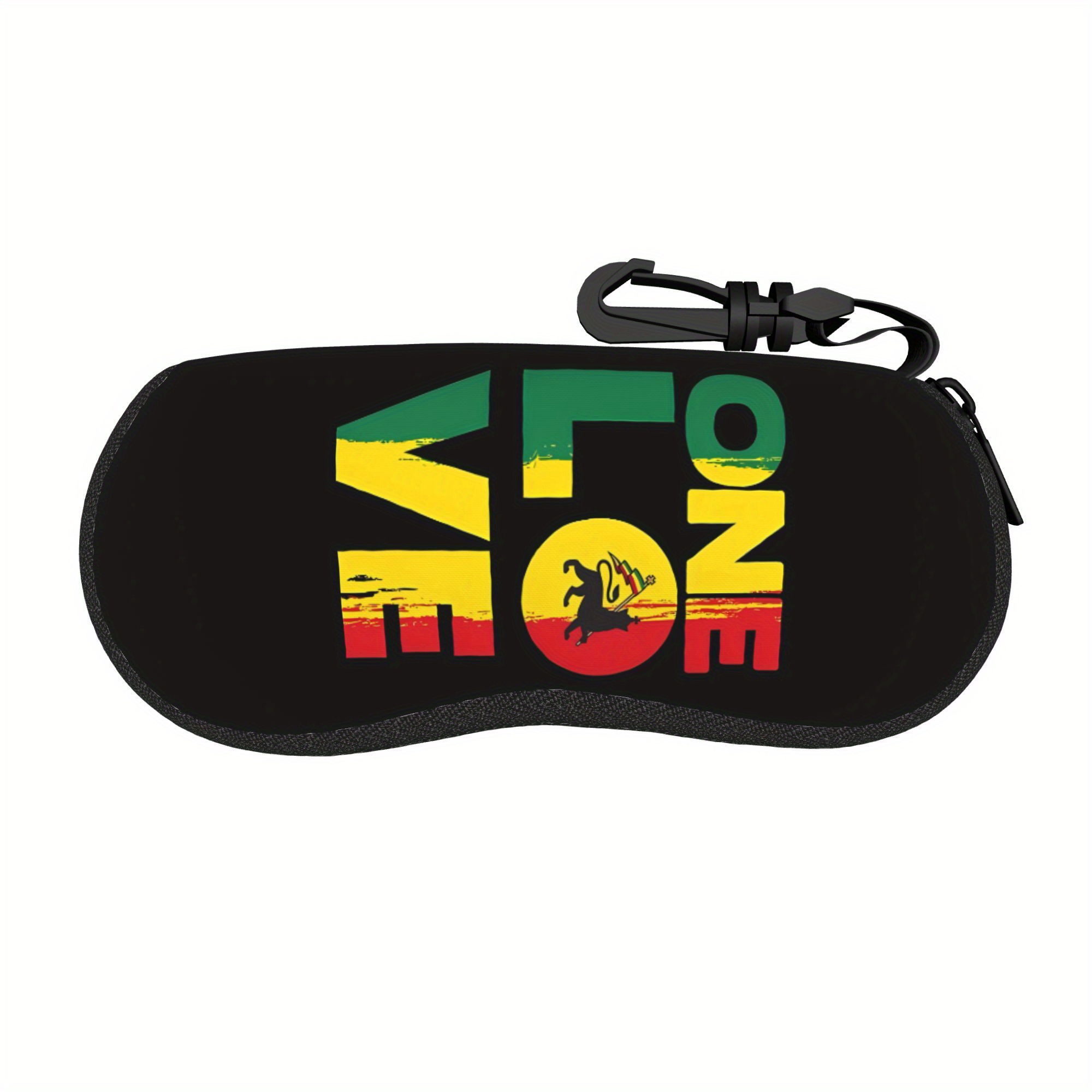 TEMU 2d Print Design Jamaica Lion Fashion Glasses Case Eyewear Cases Cover Glasses Box With Zipper