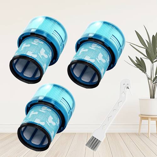 4pcs set 3pcs filters and 1pc brush compatible with v15 detect v15 detect v15 v11 animal replacement filter compatible with v11 sv17 sv14 post filter vacuum cleaner replacement parts home cleaning additions part number