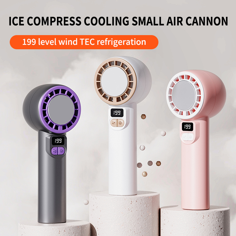 Ventilateur De Poche Pliable 199 Vitesses - Portable, Batterie 4000 MAh, écran Numérique, Pour Bureau Et Extérieur