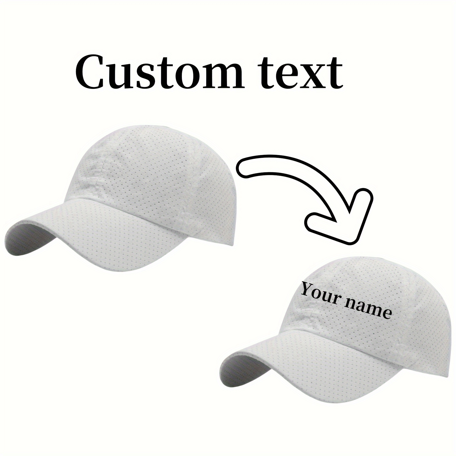 TEMU 6 Gorras de Béisbol Personalizadas - Malla Transpirable de Secado Rápido Ajustable para Hombres y Mujeres, Ideales para Deportes al , Tenis,