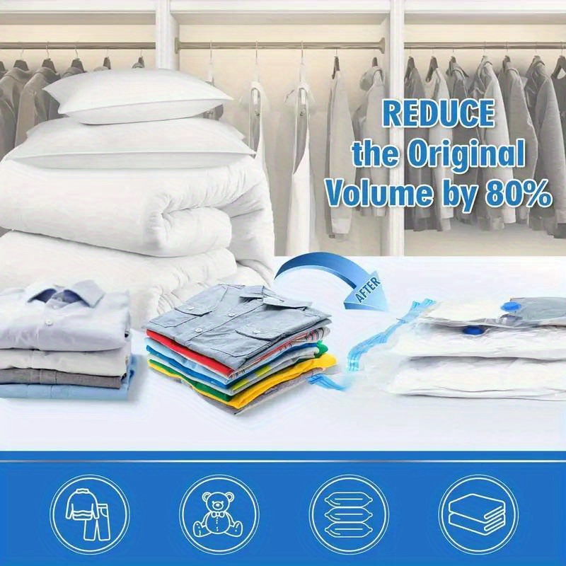 4pcs Extra Large Vacuum Storage Bags Set, 40.01x59.99 cm - Sealed Compression, Dustproof and - Space Saving, Suitable for Clothing, Bedding, Dorm, Wardrobe, and Moving, Includes 1 Manual Pump