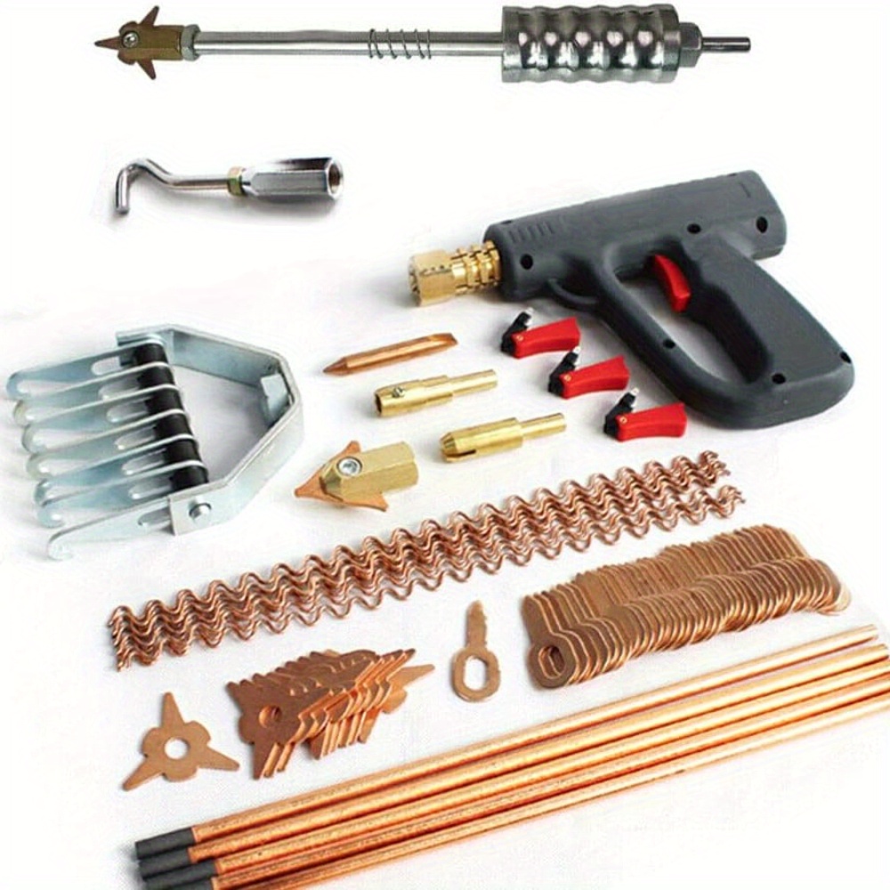 TEMU Kit de Retrait de Bosses pour 86 Pièces Outil de Réparation de Carrosserie, Accessoires de Spottage, Soudure à , Ensemble de Réparation de