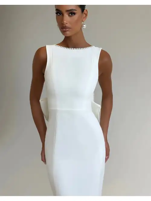 backless white summer dress Petal and Pup Women's Camila Open Back Mini Dress