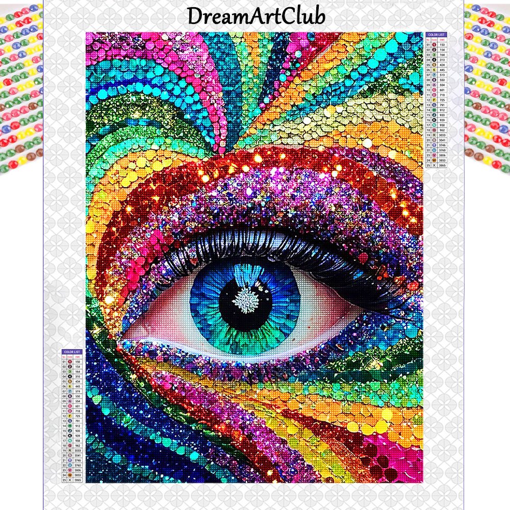 

Eyes 5d Diy Diamond Painting Kit, 11.81x15.75 Inch - Drill Embroidery Art For Home Decor, Includes Canvas & Tools