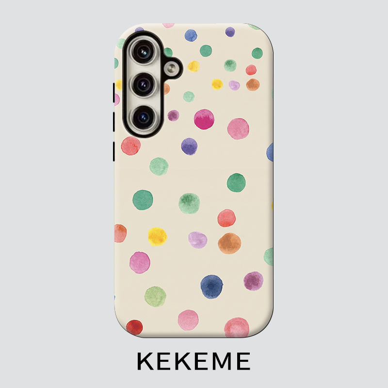 TEMU Phone Case - Kekeme Cute Colorful Polka Dot Film 2-in-1 Compatible For Galaxy S26 S25 S24 S23 S22 S21 S21  S21 Fe Edge S20 A15 A16 A17 A23 A32