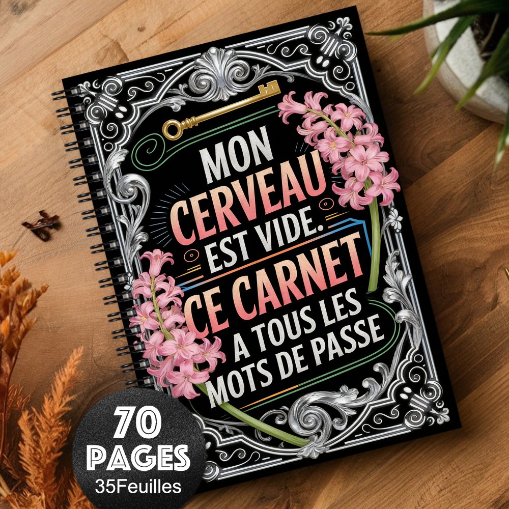 TEMU 1 Agenda à de passe de style français au design vintage pour enregistrer de passe de connexion Internet et d'ordinateur, adapté au suivi des