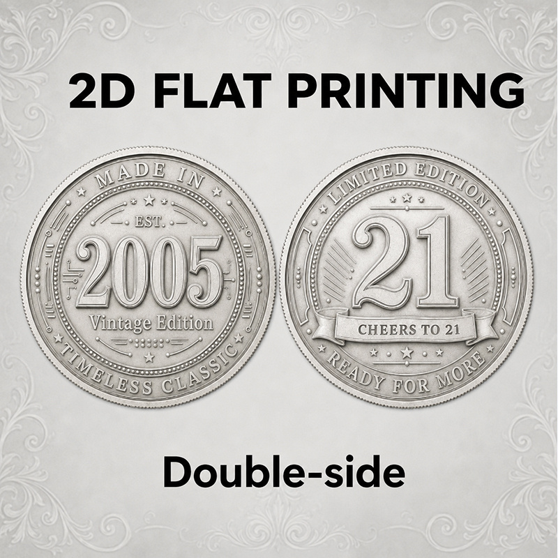 TEMU Replica Coin 1pc 2005 Cheers To 21 Commemorative Coin - 21st Birthday Gift Suitable For Men Women, Double-sided Collectible Milestone Edition