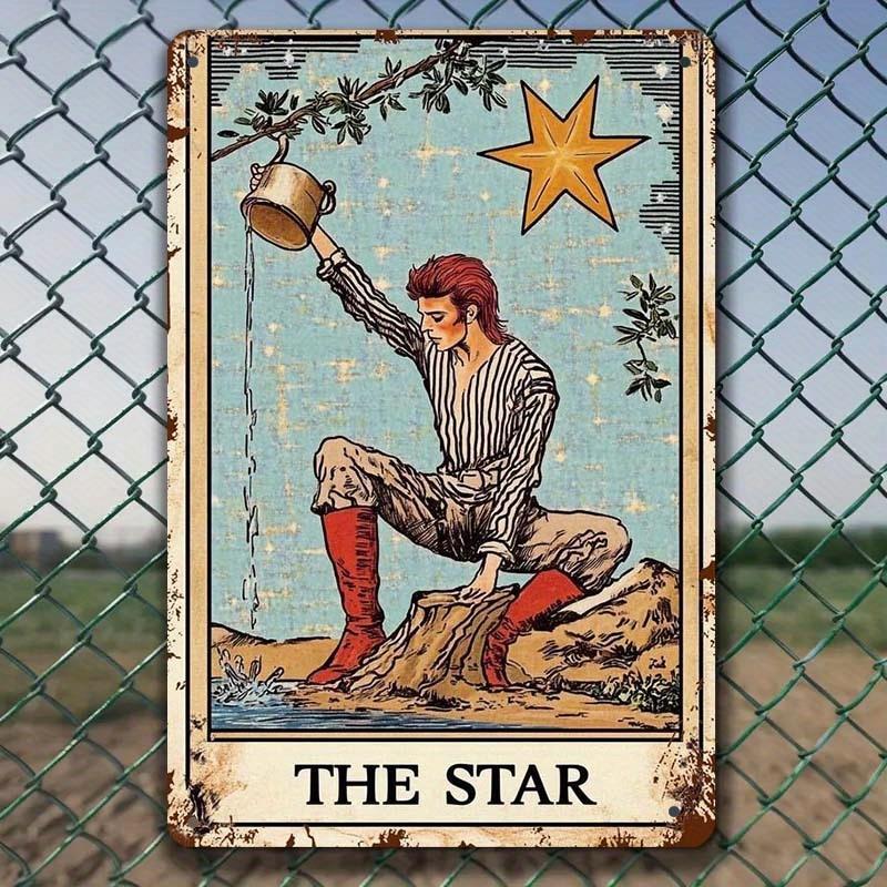 TEMU 1pc Vintage Style Xingx Metal Sign-8x12 Inches, Rust And Resistant, Starry Night And Watering Scene-ideal For Home, Bar, Garage Decoration And