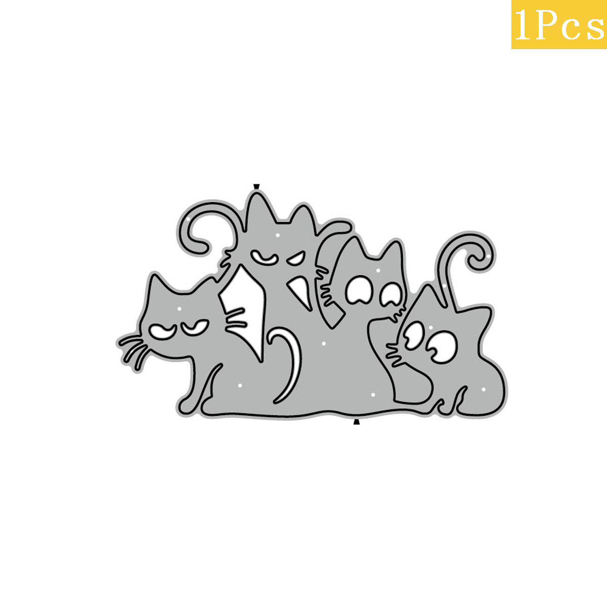 TEMU 1pc Cute Black Cat Group Metal Cutting Dies, Die-cut Stencil For Scrapbooking, Greeting Card Making, Paper Craft, Album Embossing Decorations
