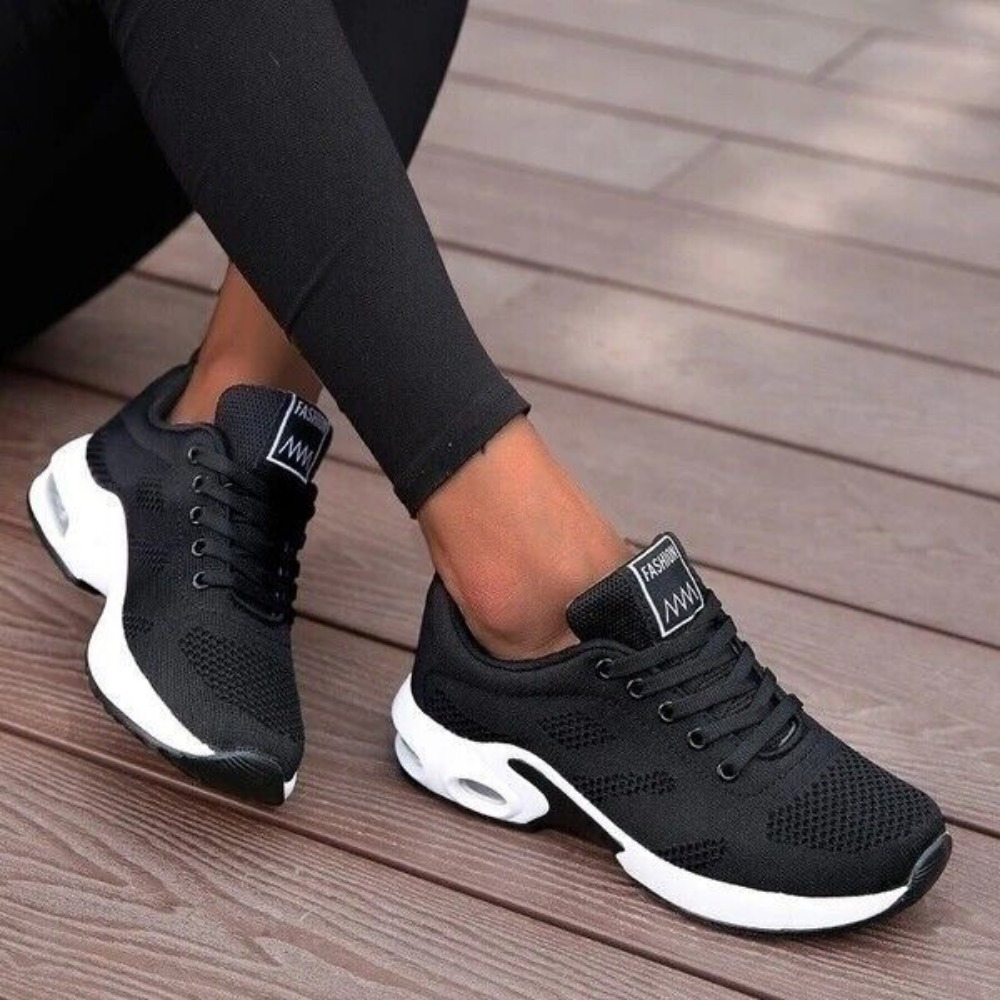 TEMU [sneakers] Women's Lace-up Flat Trainers For Running, Comfortable For Fitness And Gym Activities, In Sizes