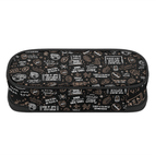 large capacity pencil bag 1pc large capacity pencil case hand drawn football theme design with helmets and star multifunctional pencil bag ideal for college office and travel