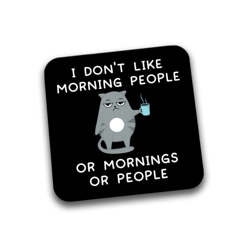 TEMU Handmade Wood " A Morning Person" Coaster - Funny Suitable For , Wood Cup Holder With Humorous Warning Label Gift For Coworkers, Durable Table