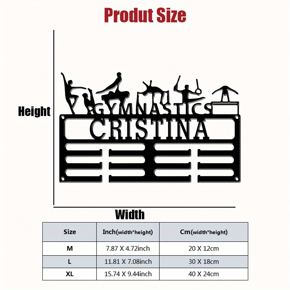 TEMU 1pc Chic Gymnastics For Custom Medal Hanger, Property Sign, As Valentine's Day Gift New Year Gift Ramadan Gift, For Home Office Decor, Suitable