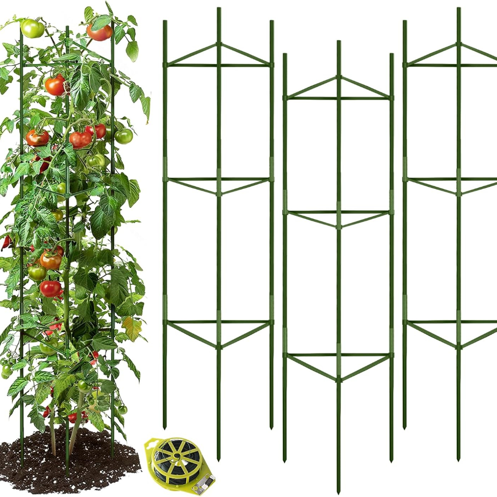 TEMU Tomato Support Tomato Planting Rack Cucumber, Luffa And Pepper Eggplant Planting Rack Climbing Frame Plant Support Set
