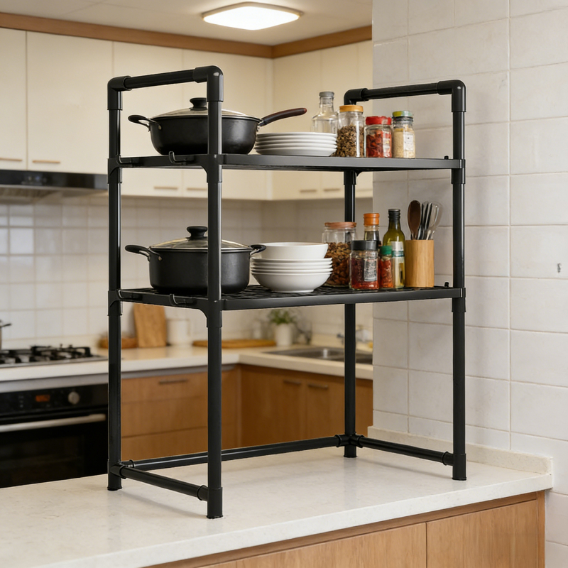 High-quality, Installation-free, Movable Multi-tier Kitchen Storage Rack. Easily Organizes,, Rice Cookers, and Potted Plants, Freeing up Valuable Countertop Space. Nordic Minimalist Style, a Practical Must-have for Any Home. Suitable for Holiday