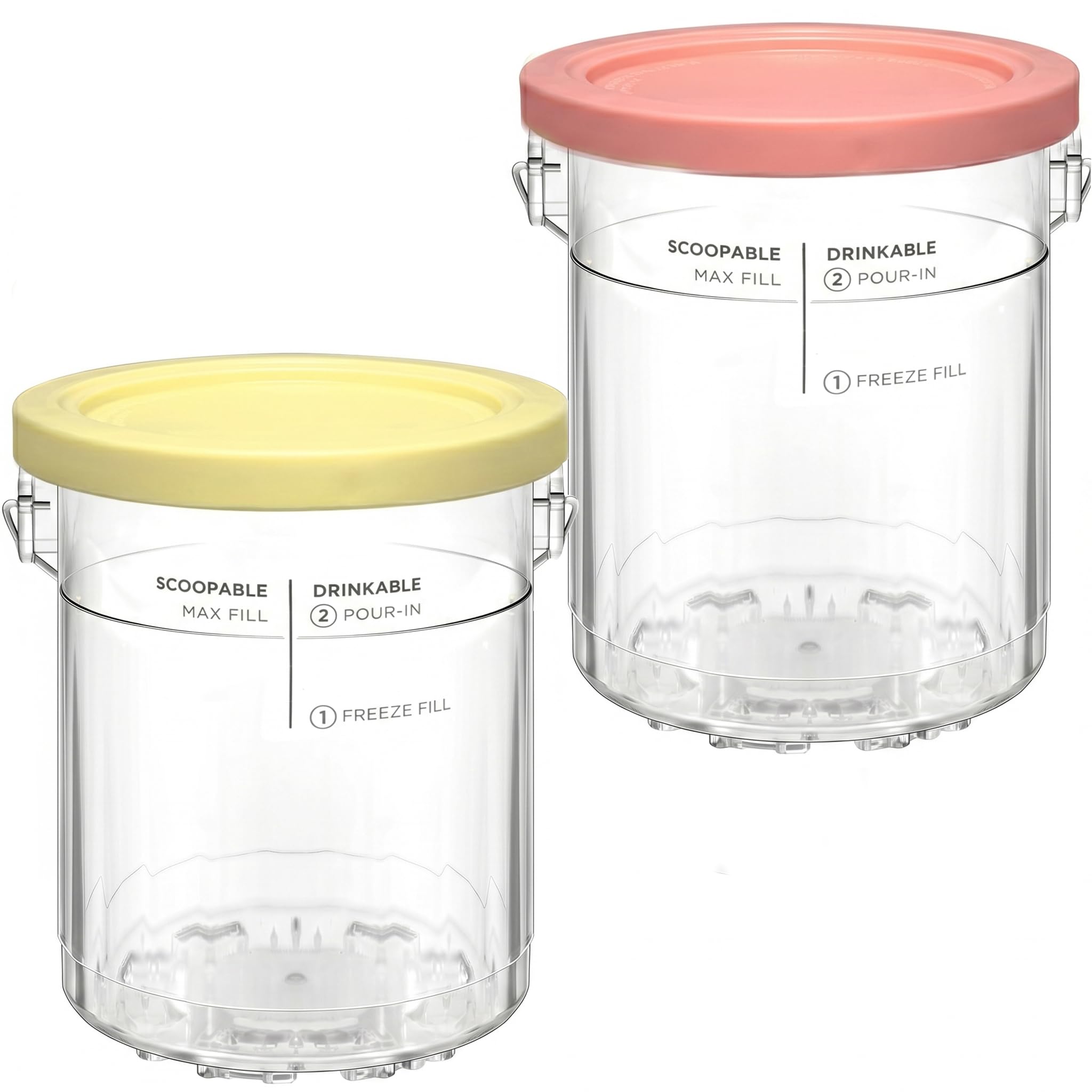 4-pack 24oz Xl Deluxe Replacement Cups With Lids & Detachable Handle - Bpa-free Freezer Containers Compatible With Nc501 Series, Dishwasher Safe