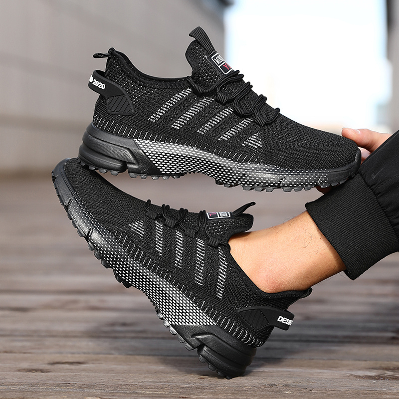 Men's Breathable Lightweight Low-Top Lace-Up Sneakers for Outdoor