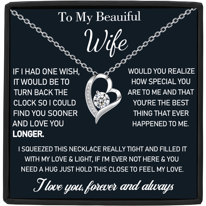 TEMU Heart-shaped Necklace In A Gift Box, A Beautiful Necklace For Your Wife, A And To Your , Perfect As A Birthday Or Valentine's Day Present For