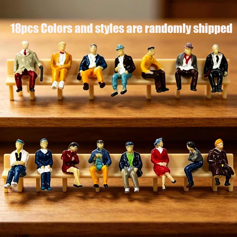 Image of 18pcs 1:87 Miniature Colorful Figurines, Easy Assembly, Suitable For Sand Table Landscaping, Block Modeling, Scene Matching, Window Decoration, Handmade Scenery, Random Styles And Colors