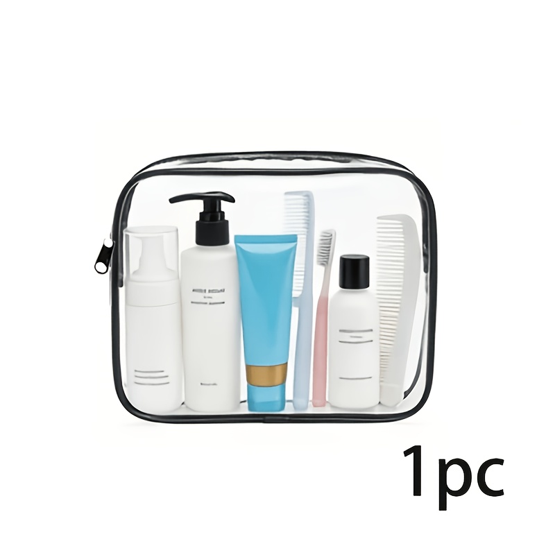 E-shop 1er-Pack transparente Kulturtasche, kleine Kosmetiktasche, leichte transparente Kosmetiktasche, hochwertige PVC-Make-up-Tasche, Kulturbeutel mit