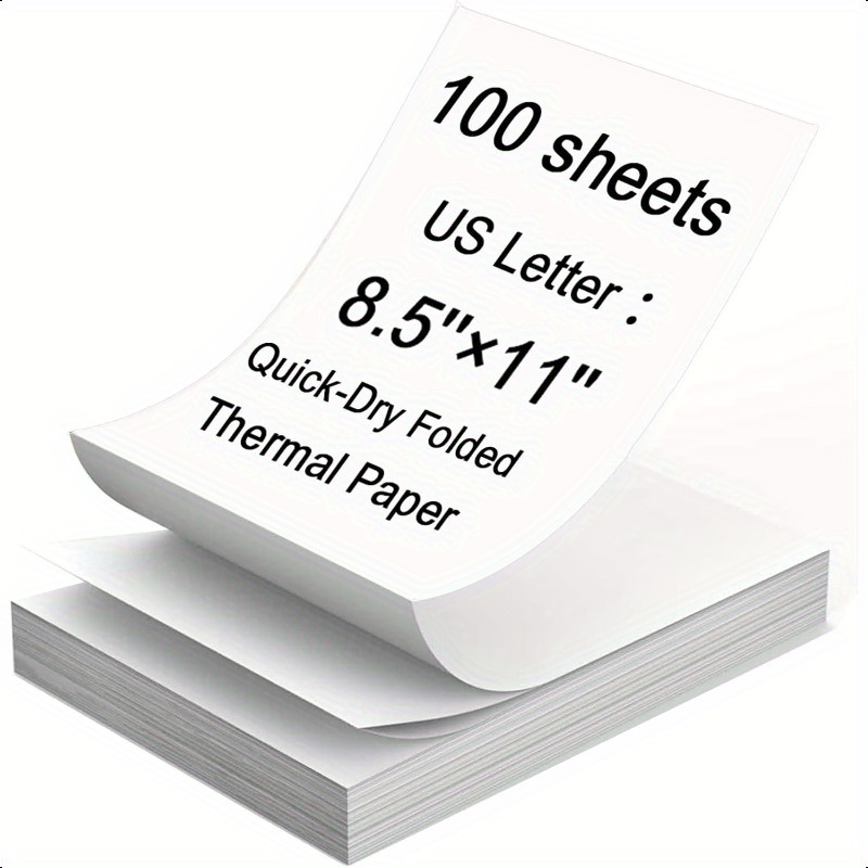 

Sheets Us Letter Size 8.5 X 11 Inch Thermal Printer Paper - Quick-dry Folded Sheets For Continuous Printing, Compatible With M08f A40 Portable Thermal Printer, Waterproof & Oliproof, Multi-page Design