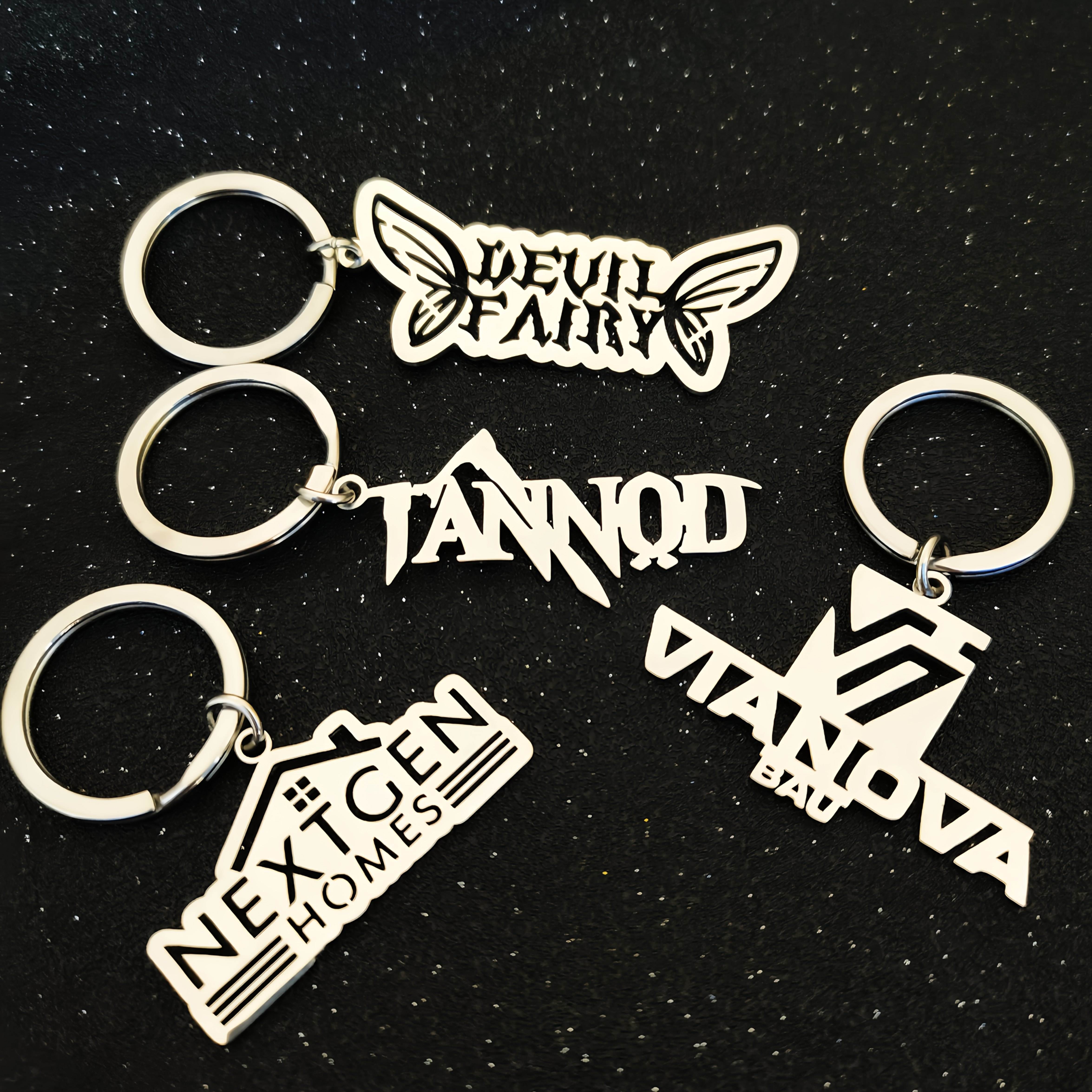 TEMU 1pc Custom Stainless Steel Keychain, Fashionable Stainless Steel Metal Key Ring, Personalized Hand-painted Logo Keychain, Is For Birthday,