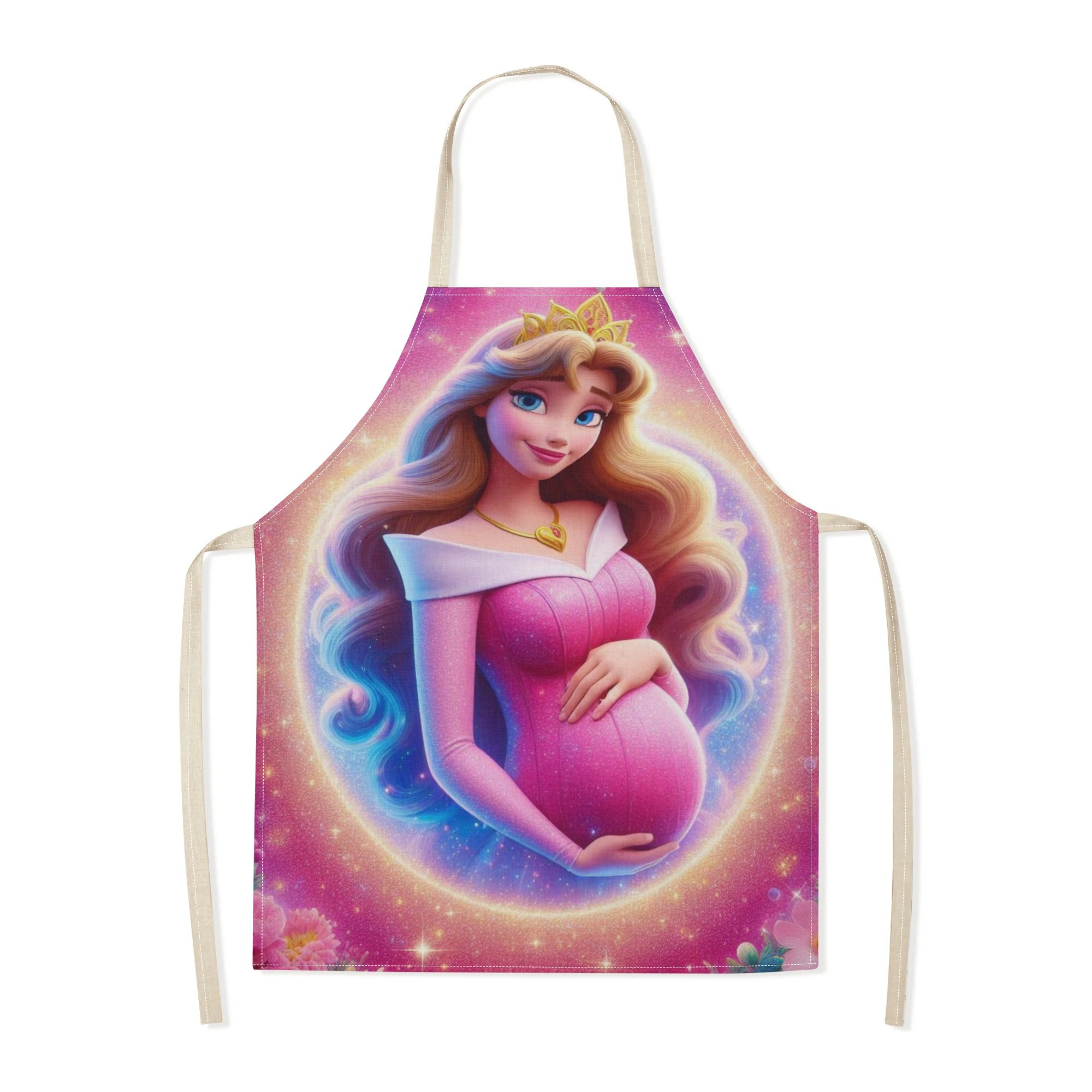 disney  -themed waterproof apron - vibrant cartoon princess print,   polyester, ideal for home, restaurants, cafes & supermarkets, restaurant apron|vibrant apron|waterproof polyester details 6