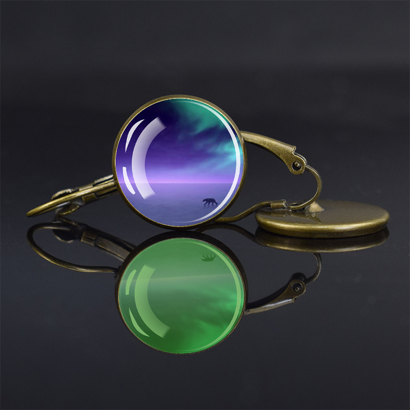 Luminous Northern Lights Romantic Bronze Earrings, Gift for Her
