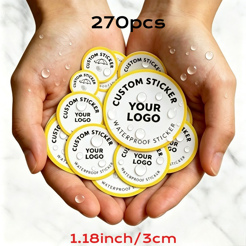 TEMU [custom] 1.5/2//3.0cm Personalized Stickers, Small Size Stickers, Custom Logos, Images, Christmas, New Year Theme, Text Creative Cartoon,