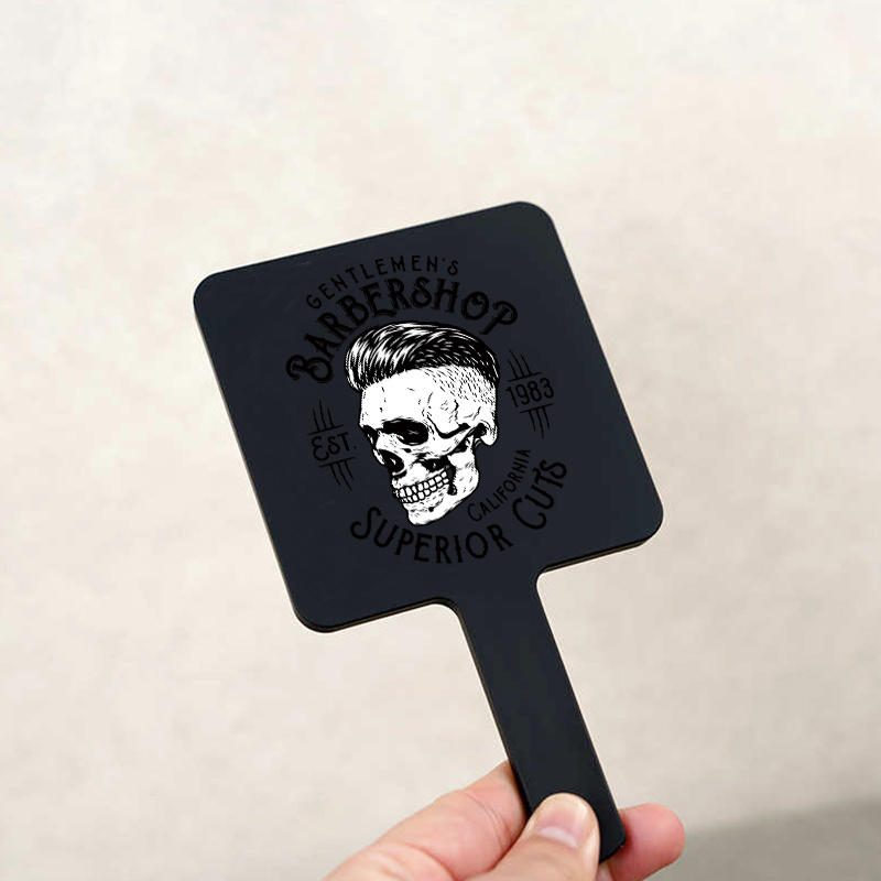 TEMU Espejo Cuadrado Portátil - Barber Shop - Espejo de Viaje Compacto con Mango , Sin Batería Necesaria, Libre de Formaldehído - Para Hombres y
