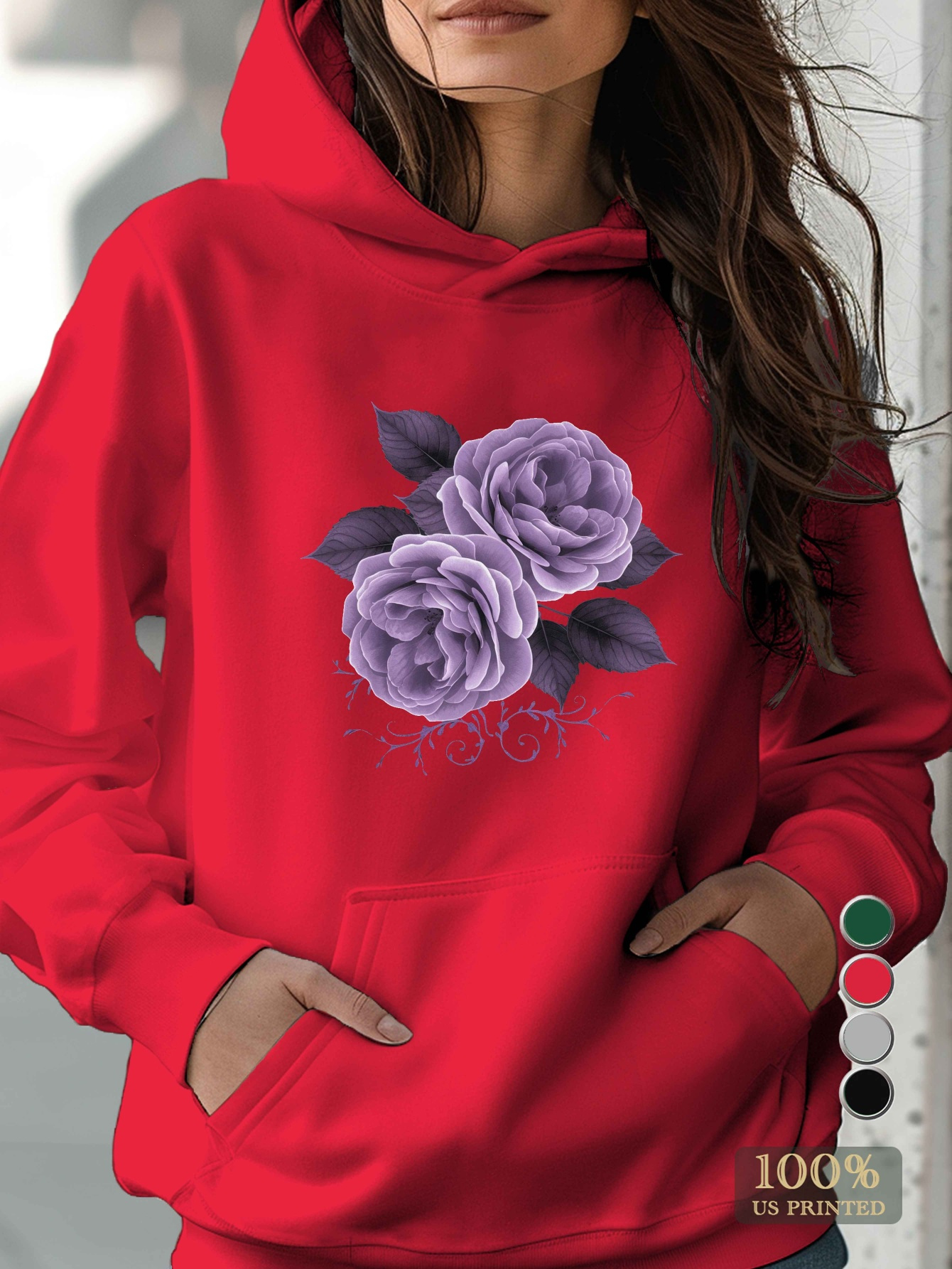 hoodie with roses sold on Temu United States