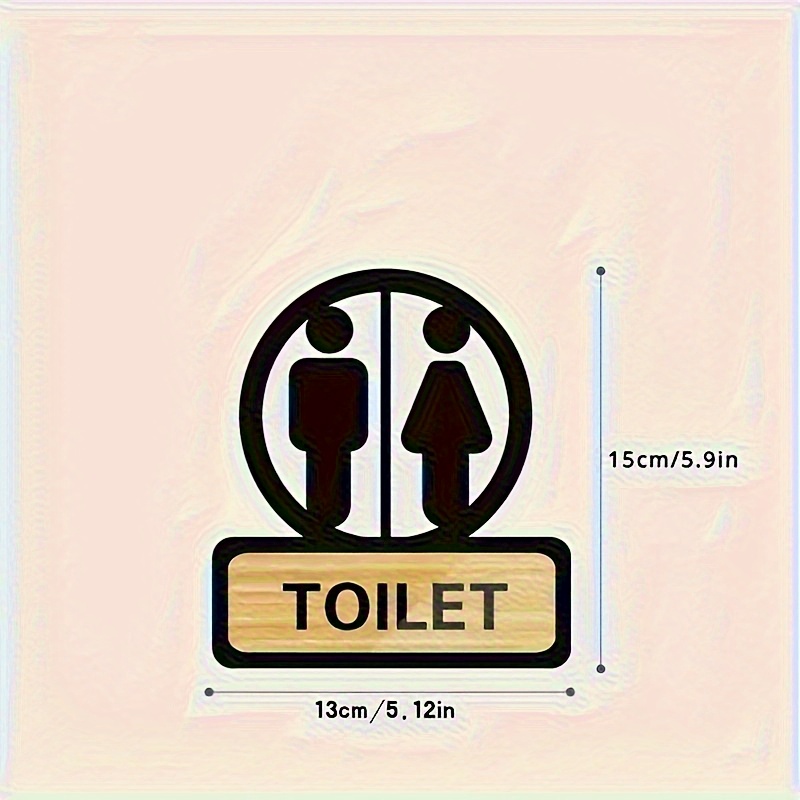 TEMU 2d Flat, Acrylic Material With Fashionable Wood Grain - On Doors, Ideal For Offices, Public Spaces, And Home Walls, Bathroom Signs|fashionable