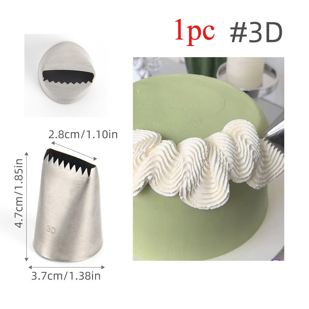 TEMU 1pc #3d Piping Nozzle, Piping Tips Cake Decorating Tool, Stainless Steel Half Row Braided Flower Cream Piping Nozzle, Cupcake Piping Nozzle