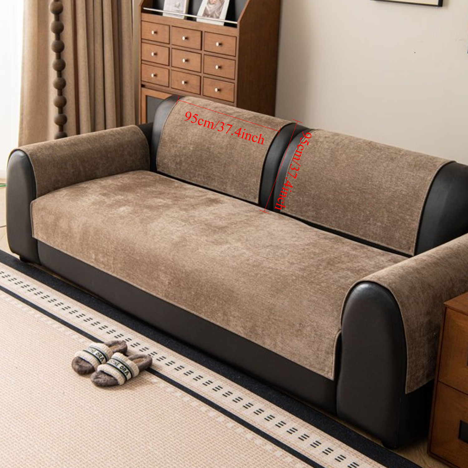 1pc Boho-chic Sofa Slipcover - High-quality Polyester, Non-slip & Pet-friendly Cover For Armchairs, & 1/2/3/4-seater Sofas - Machine Washable Home Decor, Protective Cover