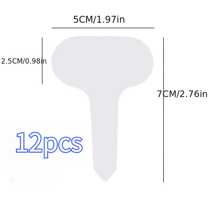 TEMU 12pcs Reusable T-shaped Garden Labels - Durable Waterproof Plastic Plant Markers, Easy To Write On Surface, Weather Resistant, Suitable For