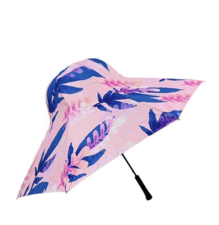 Unique Vacation Umbrella, High-Quality Printed Women's Dual-Purpose Straight Shaft Sun Umbrella, Stylish Photo Umbrella