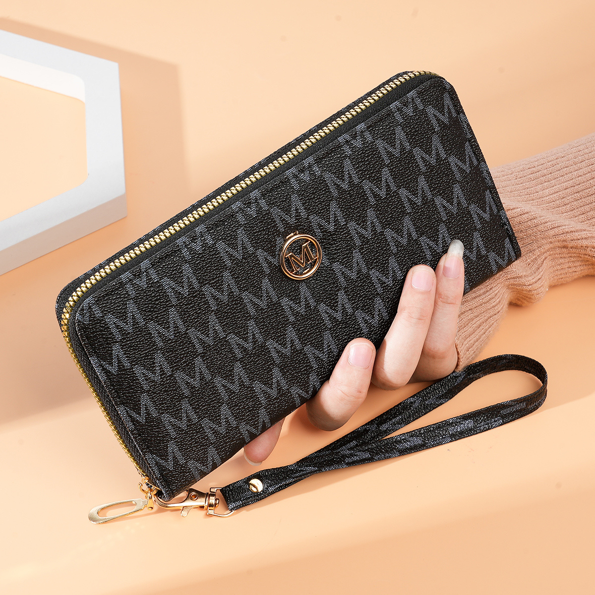 Image of Vintage Women's Long Zip Wallet, Casual Trendy Style, Multi-card Slot Cardholder, Clutch Bag, Phone Pouch