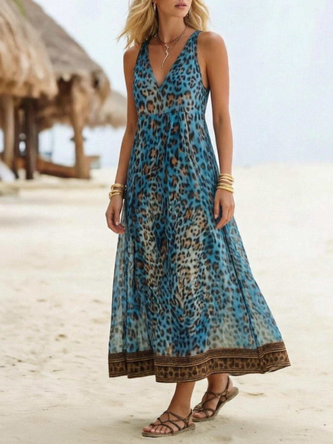 amazon ladies casual dresses BTFBM Womens Summer 2026 Casual Midi Maxi Dresses Lightweight Short Sleeve  V Neck Elastic Waist Boho Beach Dress Pockets(Apricot, Small) at Amazon  Women's Clothing store main image 0