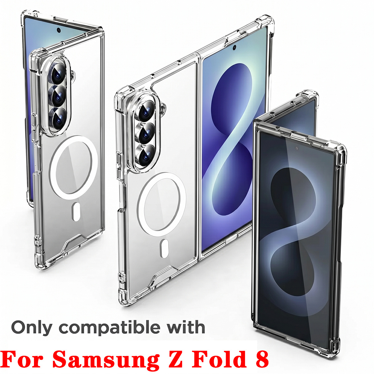 TEMU Phone Case: Case For Designed Suitable For Z Fold 8 2026 Ultra Magnetic Case Soft Shockproof Bumper Protective Phone Case