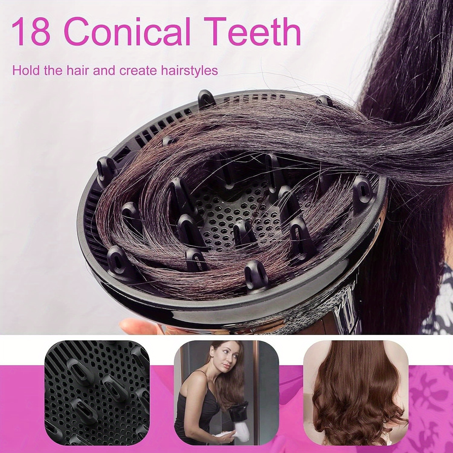 Image of 1set Universal Hair Dryer Diffuser For Curly And Wavy Hair, Honeycomb Design, 4cm-6.8cm Adjustable